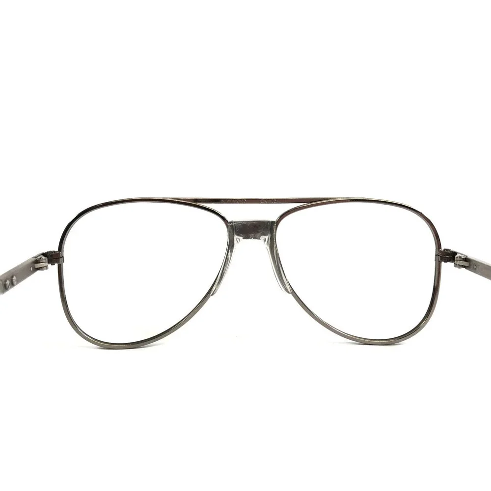 Vintage Hudson Safety Eyeglasses Frames Z87 Gunmetal Silver Aviator 54-15-140